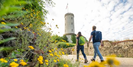 Wanderung zur Sehenswürdigkeit in Bielefeld, die Sparrenburg